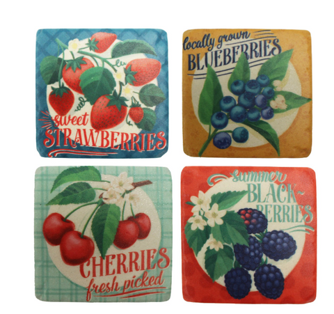 Berries Coasters, Set Of 4