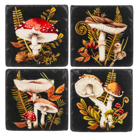 Mushroom Coasters, Set Of 4