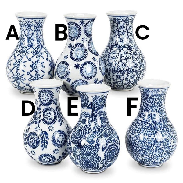 Assorted Small Blue Pattern Vase, INDIVIDUALLY SOLD