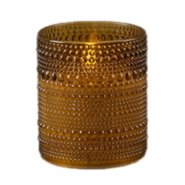 Assorted Amber Hobnail Jar Flameless Candle, INDIVIDUALLY SOLD