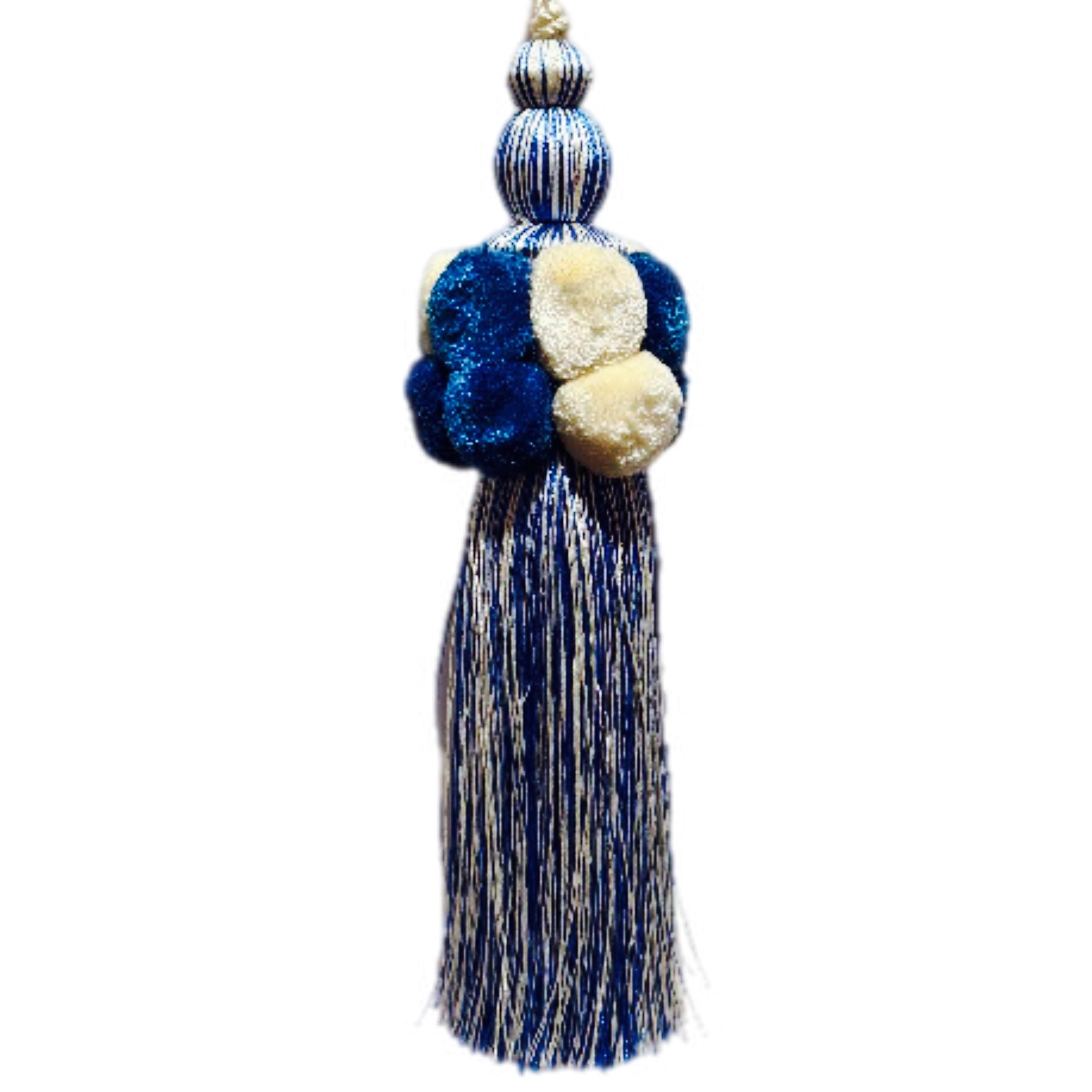 Blue Pom Pom Tassel