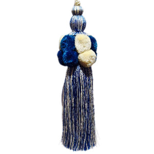 Blue Pom Pom Tassel
