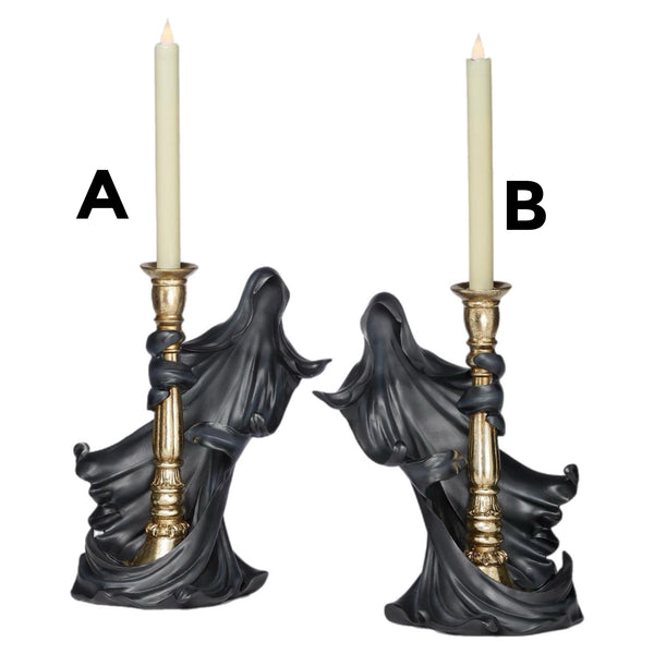 Assorted Grim Reaper Taper Candle Holder, INDIVIDUALLY SOLD