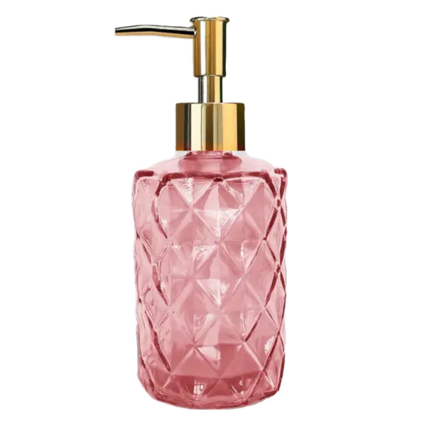 Assorted Pink Glass Soap Dispenser, INDIVIDUALLY SOLD