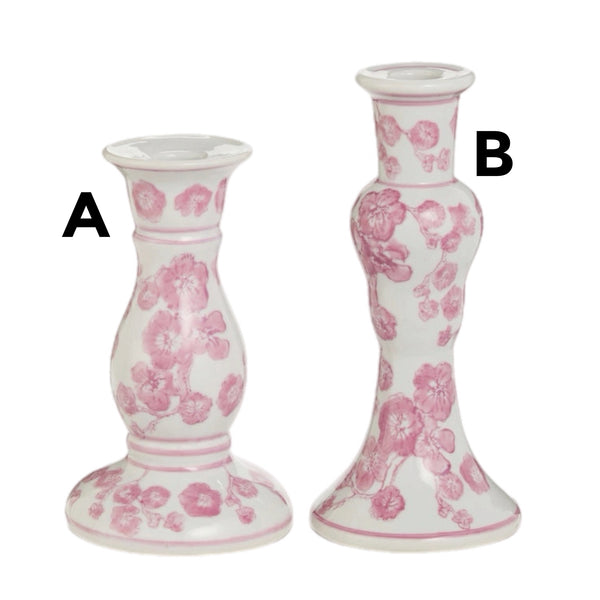 Assorted Lavender Chinoiserie Taper Candle Holder, INDIVIDUALLY SOLD