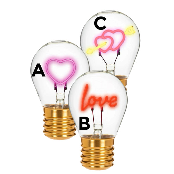 Assorted Neon Lightbulb Figurine, INDIVIDUALLY SOLD