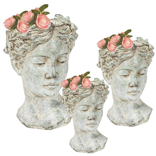 Assorted Goddess Head Planter, INDIVIDUALLY SOLD