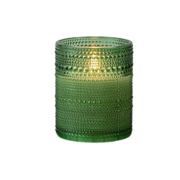 Assorted Pine Green Hobnail Jar Flameless Candle, INDIVIDUALLY SOLD