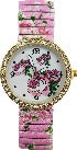 Pink Floral Expansion Ladies Jewelry Watch