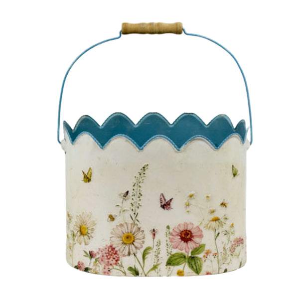 Assorted Butterflies Bucket Planter. INDIVIDUALLY SOLD