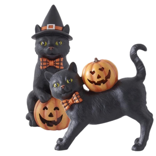 Assorted Cat With Pumpkin Figurine, INDIVIDUALLY SOLD