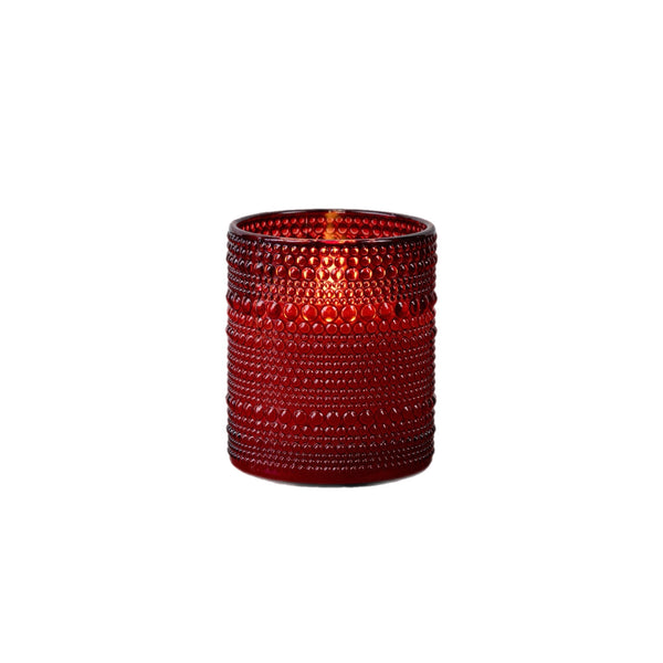 Assorted Red Hobnail Jar Flameless Candle, INDIVIDUALLY SOLD