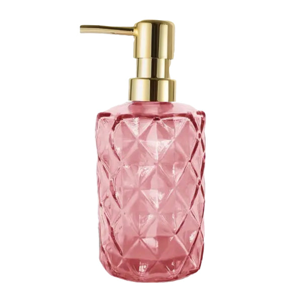 Assorted Pink Glass Soap Dispenser, INDIVIDUALLY SOLD