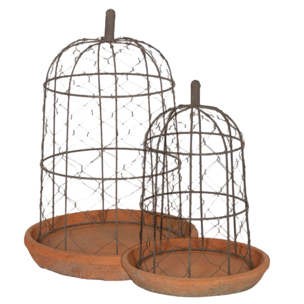 Assorted Wire Dome Terracotta Planter, INDIVIDUALLY SOLD