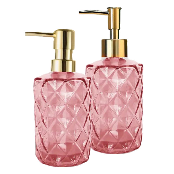 Assorted Pink Glass Soap Dispenser, INDIVIDUALLY SOLD