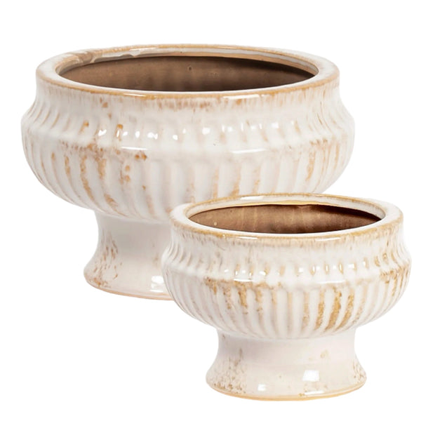 Assorted Antique Cream Urn Planter, INDIVIDUALLY SOLD