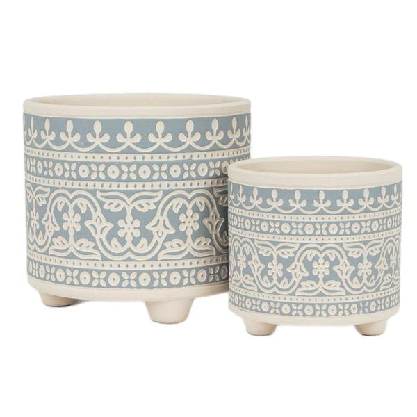 Assorted Blue & White Pattern Planter, INDIVIDUALLY SOLD