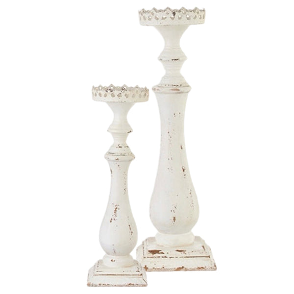 Assorted White Pillar Candle Holder, INDIVIDUALLY SOLD