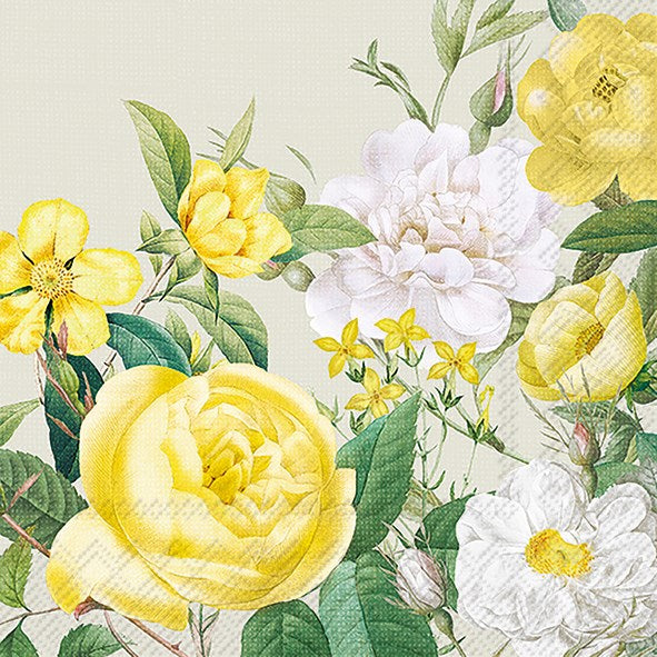 Luncheon Paper Napkin: Yellow Rose