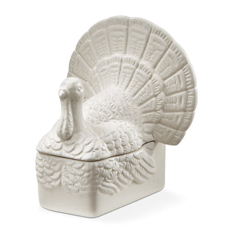 White Turkey Butter Dish