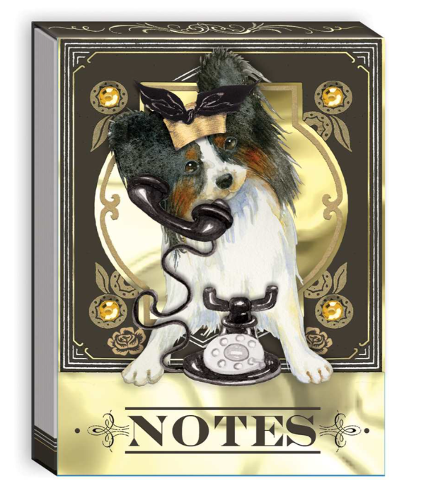 Dog On Phone Pocket Notepad