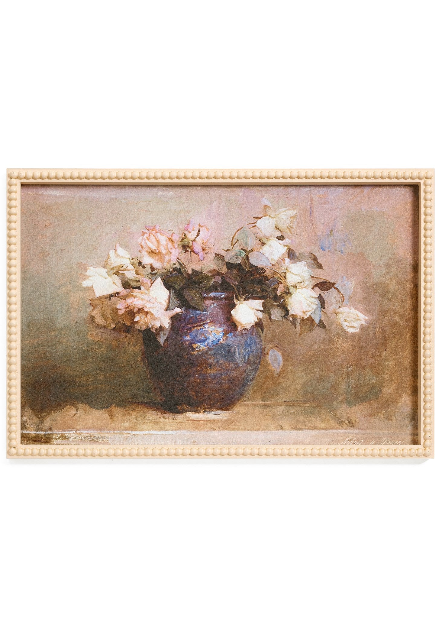 Roses In Vase Canvas Wall Print