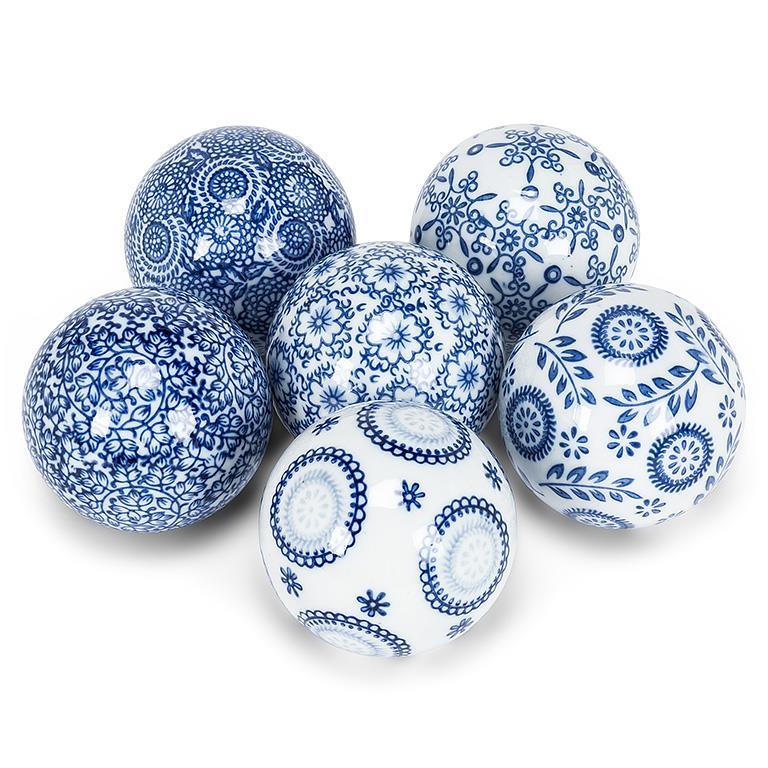 Assorted Blue Pattern Decorative Ball, INDIVIDUALLY SOLD
