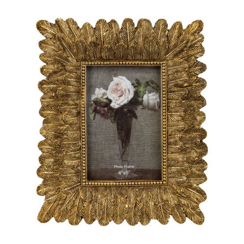 4" x 6" Gold Feather Photo Frame