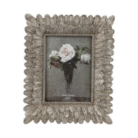 5" X 7" Silver Feather Photo Frame
