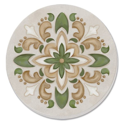 Green And Beige Mandala Coasters, Set Of 4