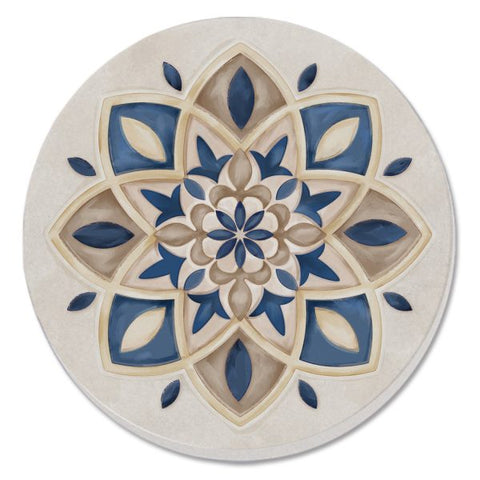 Blue And Beige Mandala Coasters, Set Of 4