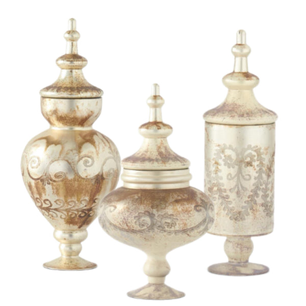 Assorted Etched Apothecary Jar, INDIVIDUALLY SOLD