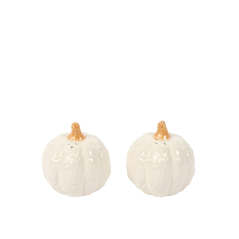 White Pumpkin Salt & Pepper Set Of 2