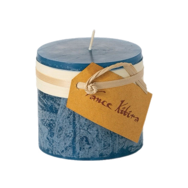 Assorted English Blue Colour Pillar Candle, INDIVIDUALLY SOLD