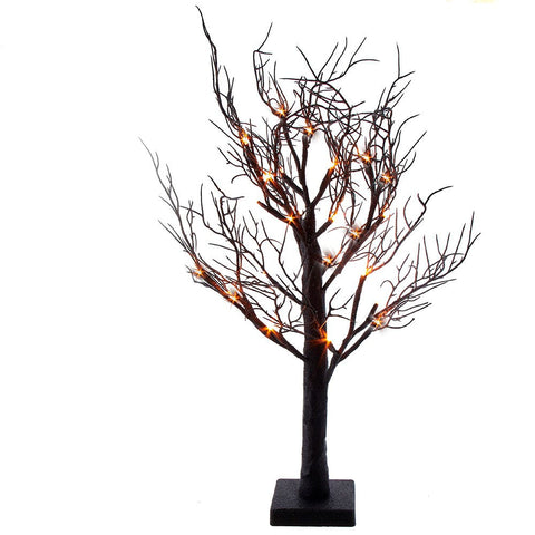 2' LED Glitter Halloween Tree Figurine