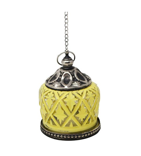 Antiqued Yellow Lantern LED