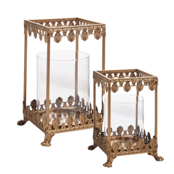 Assorted Gold Lantern Pillar Candle Holder, INDIVIDUALLY SOLD