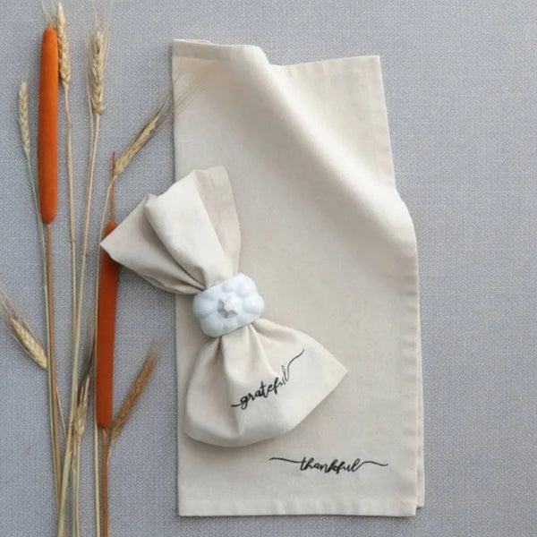 White Pumpkin Napkin Ring