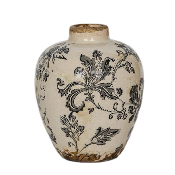Assorted Black Floral Design Vase, INDIVIDUALLY SOLD