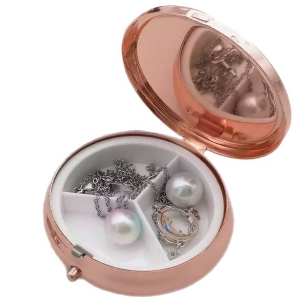 Round Copper Floral Pillbox