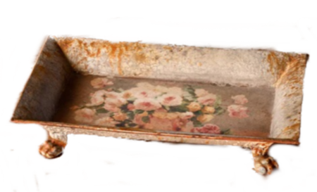 Old Rose Rectangular Tole Tray