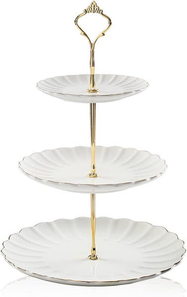 White 3 Tier Cake Plate