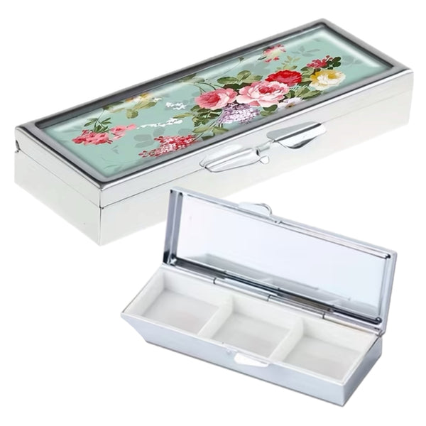 Floral Rectangular Pillbox