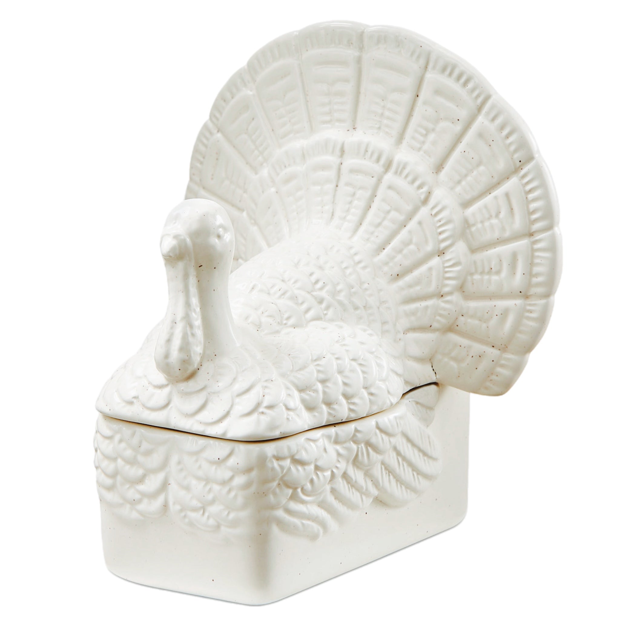 White Turkey Butter Dish