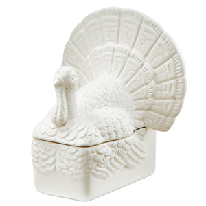 White Turkey Butter Dish