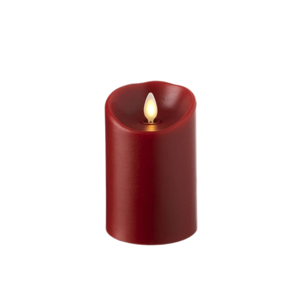 Assorted Pillar Flameless Candle: Red, INDIVIDUALLY SOLD