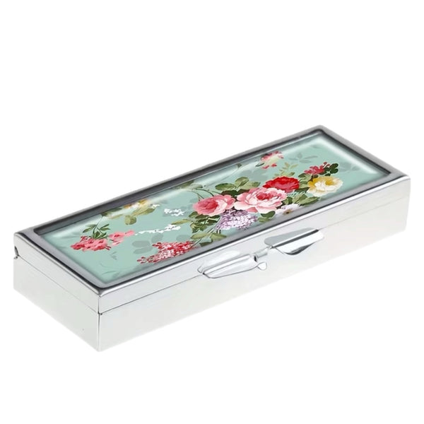 Floral Rectangular Pillbox
