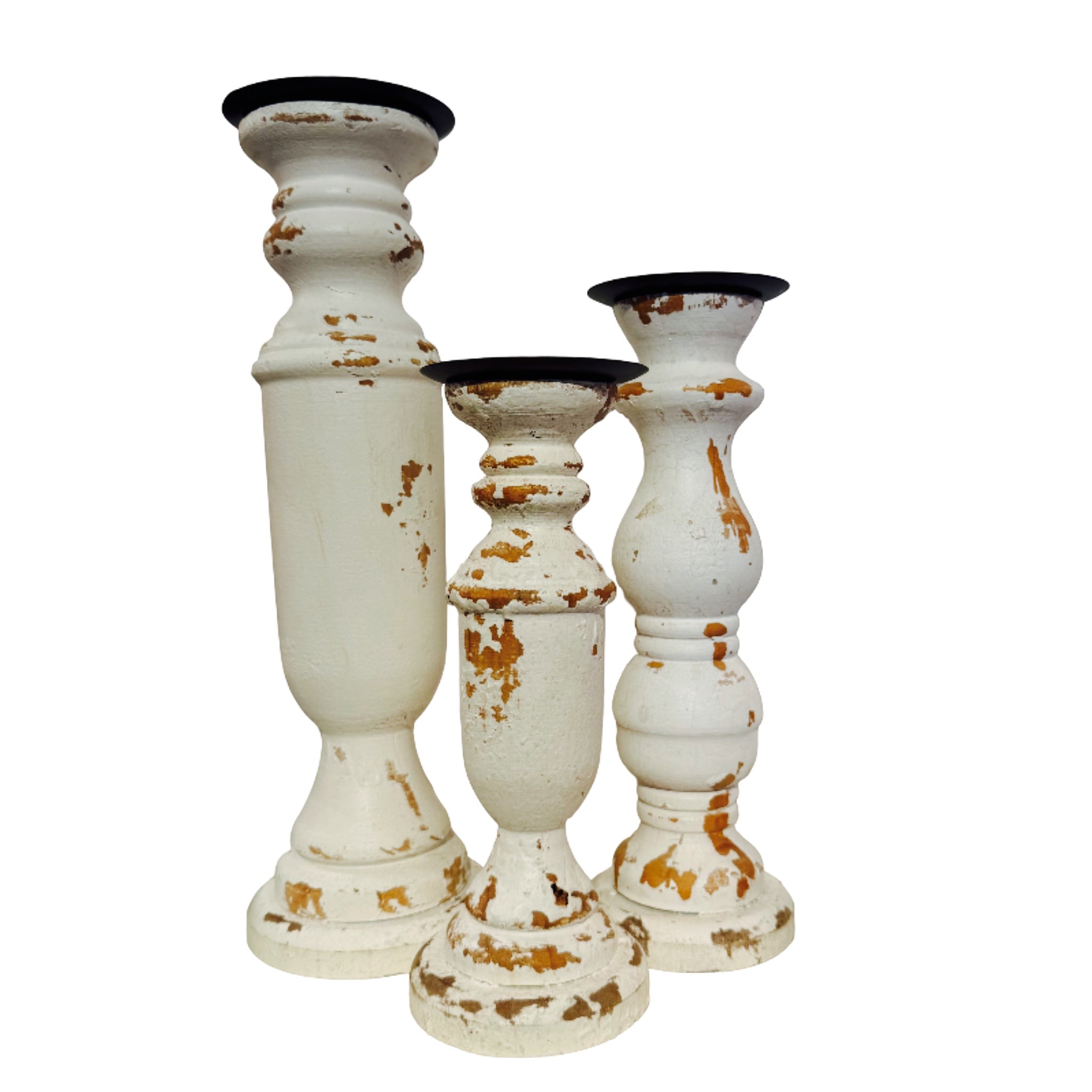 Assorted Wooden Pillar Candle Holder, INDIVIDUALLY SOLD