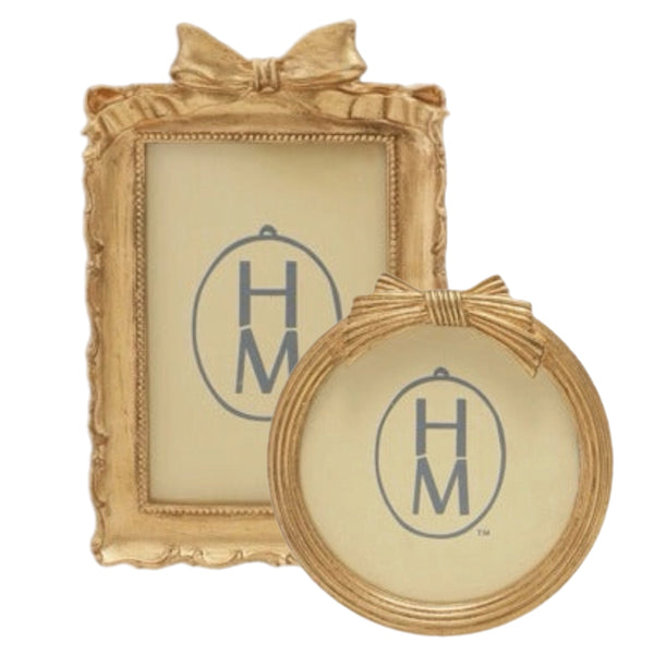 Assorted 4.5" X 4.5" Gold With Bow Photo Frame
