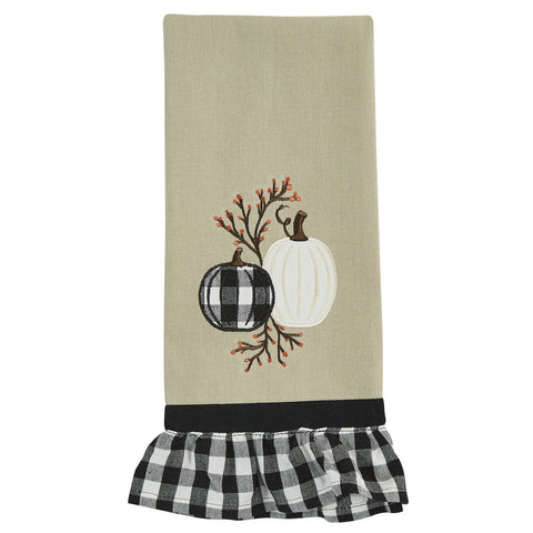 Black And White Pumpkin Tea Towel